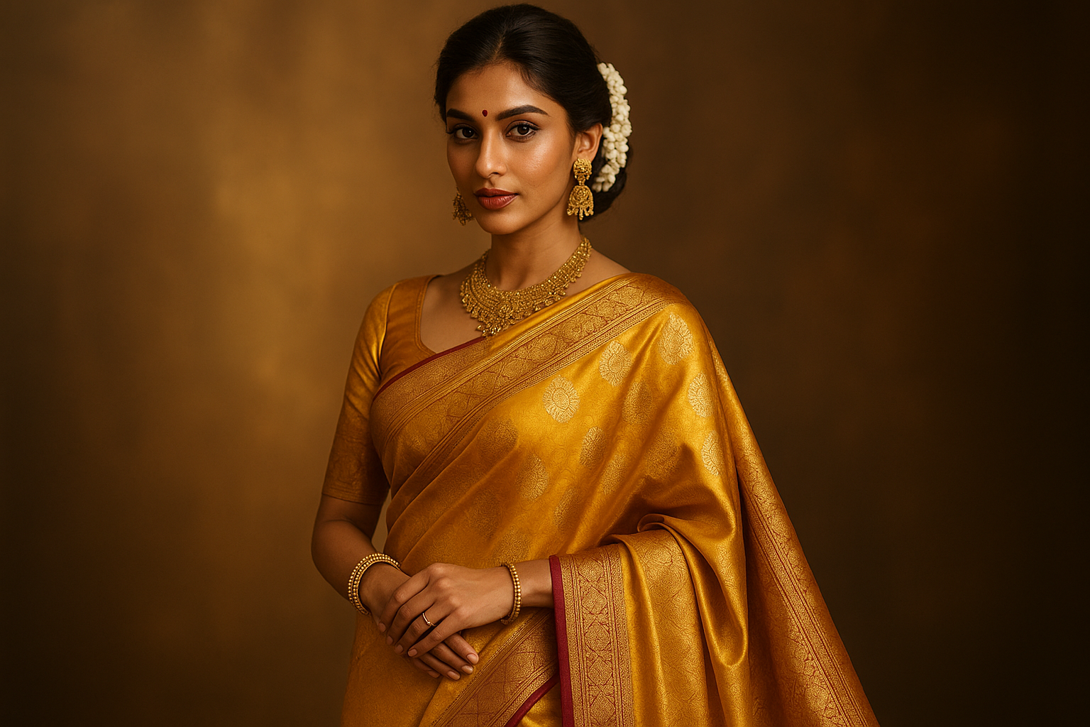 Women in yellow saree