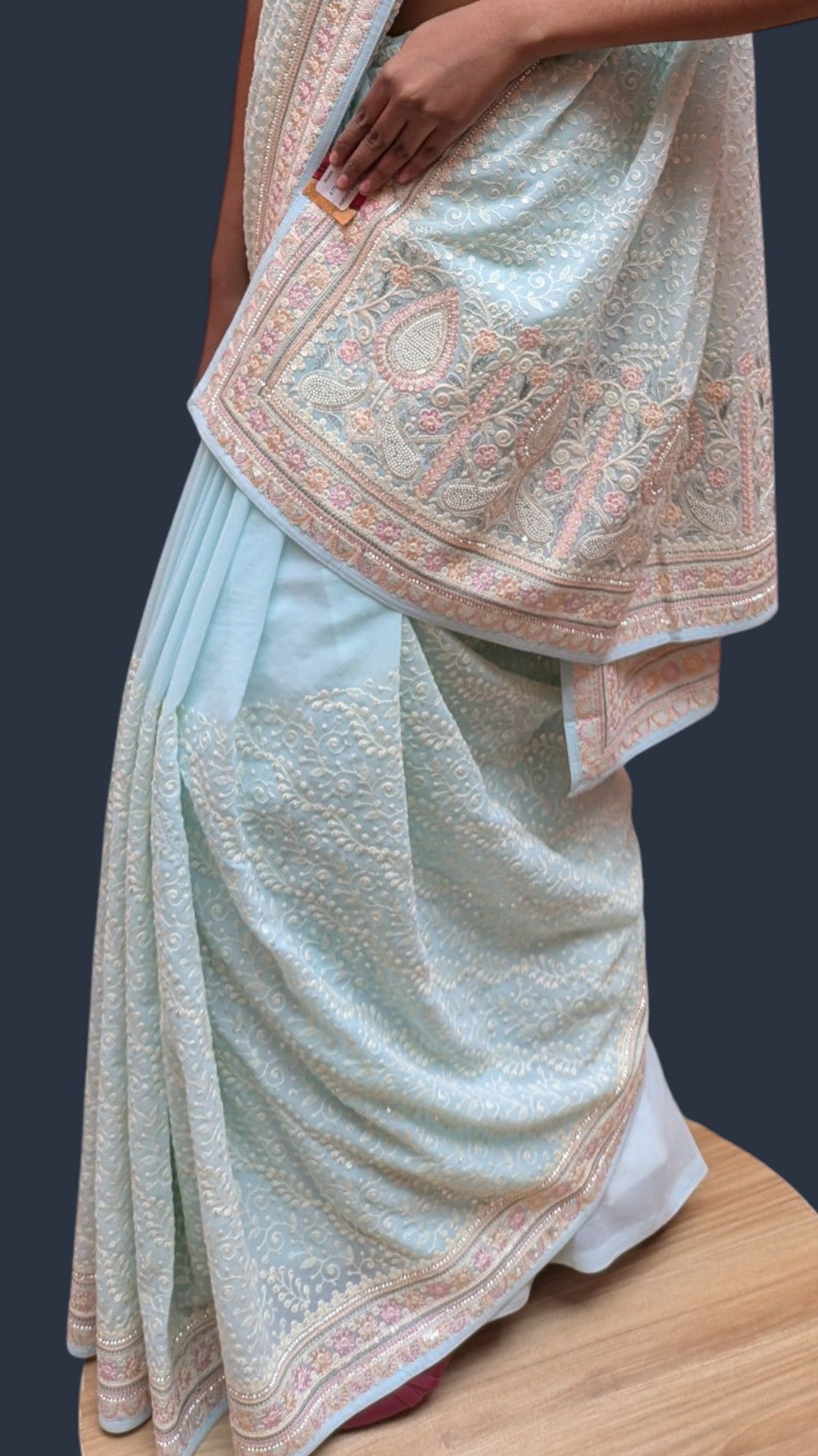 Azure Ethereal Regal Elegance Saree