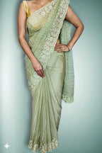 Sage Ethereal Regal Elegance Saree