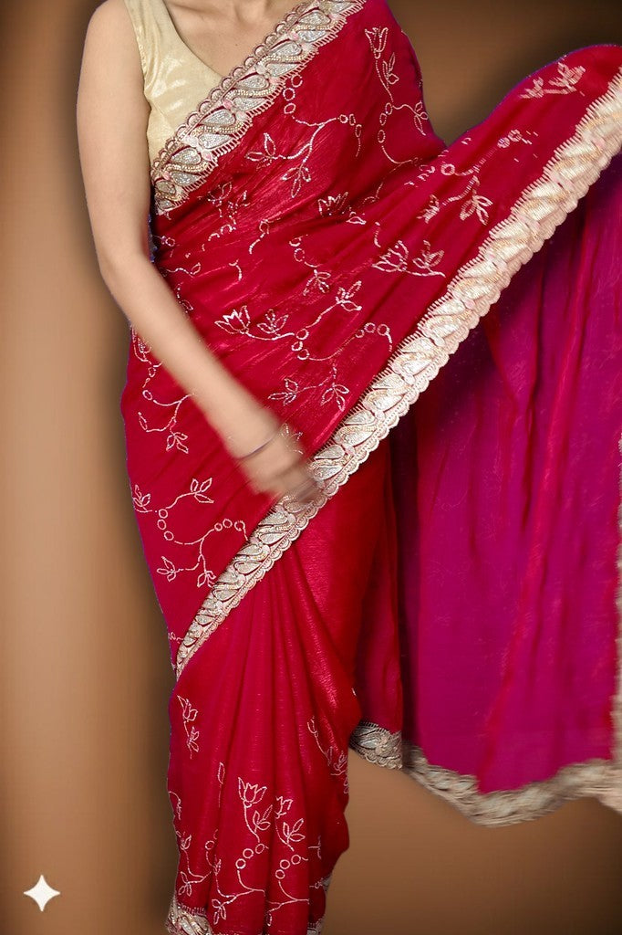 Fuchsia Regal Exquisite Bloom Saree