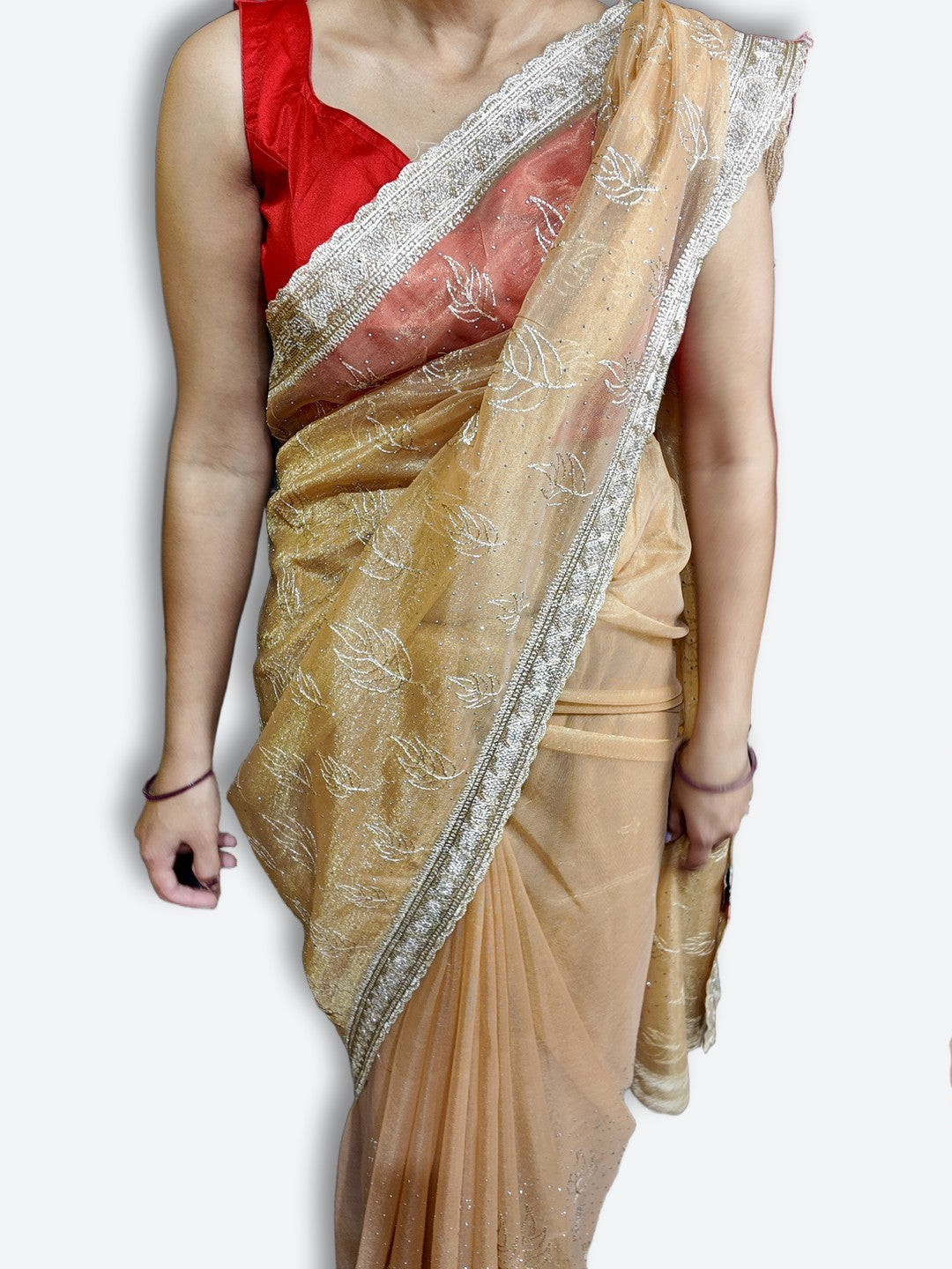 Champagne Radiant Exquisite Bridal Saree