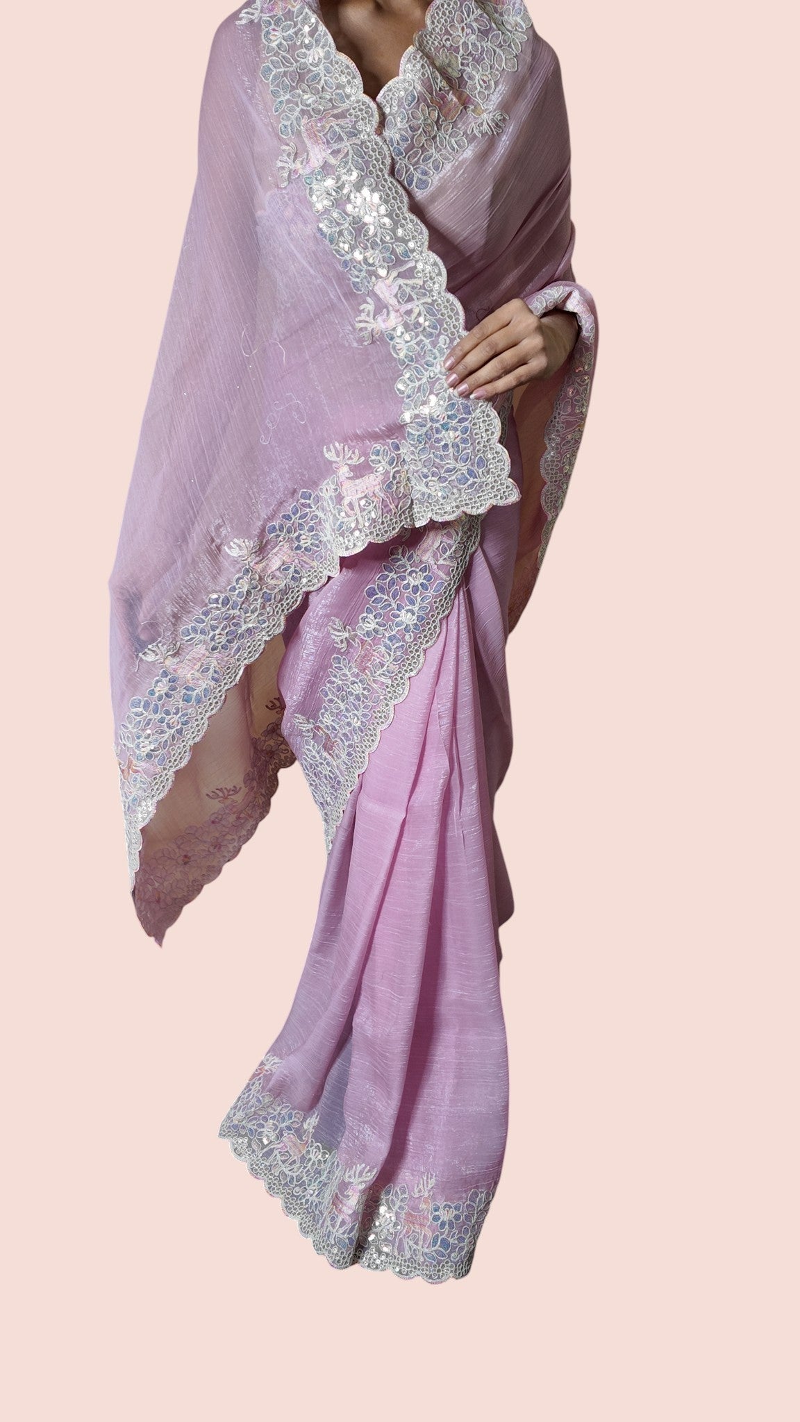 Blush Ethereal Graceful Couture Saree