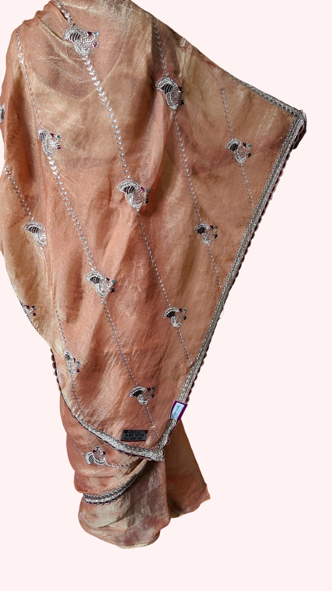 Apricot Ethereal Regal Bloom Saree