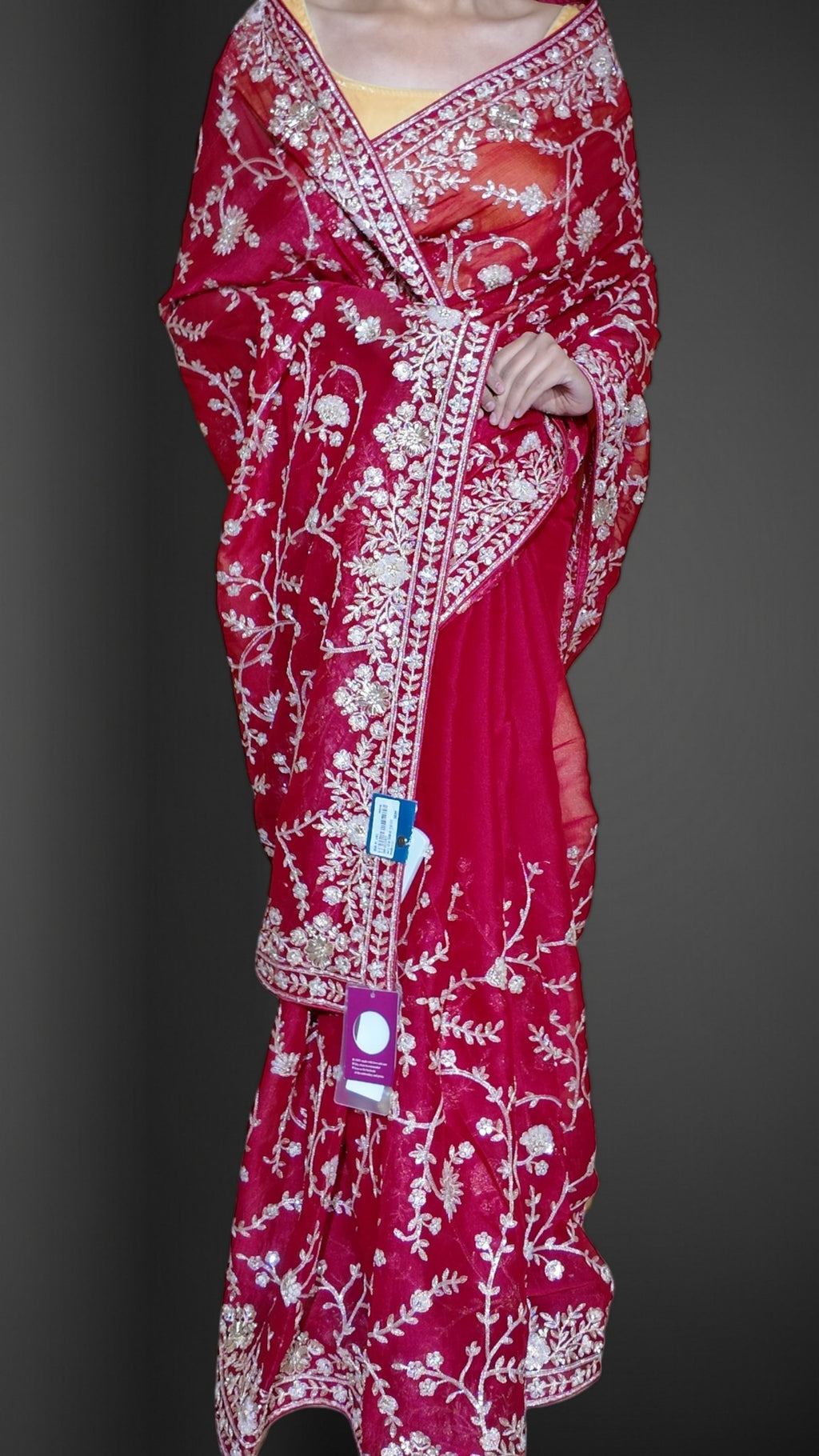Fuchsia Majestic Couture Bloom Saree