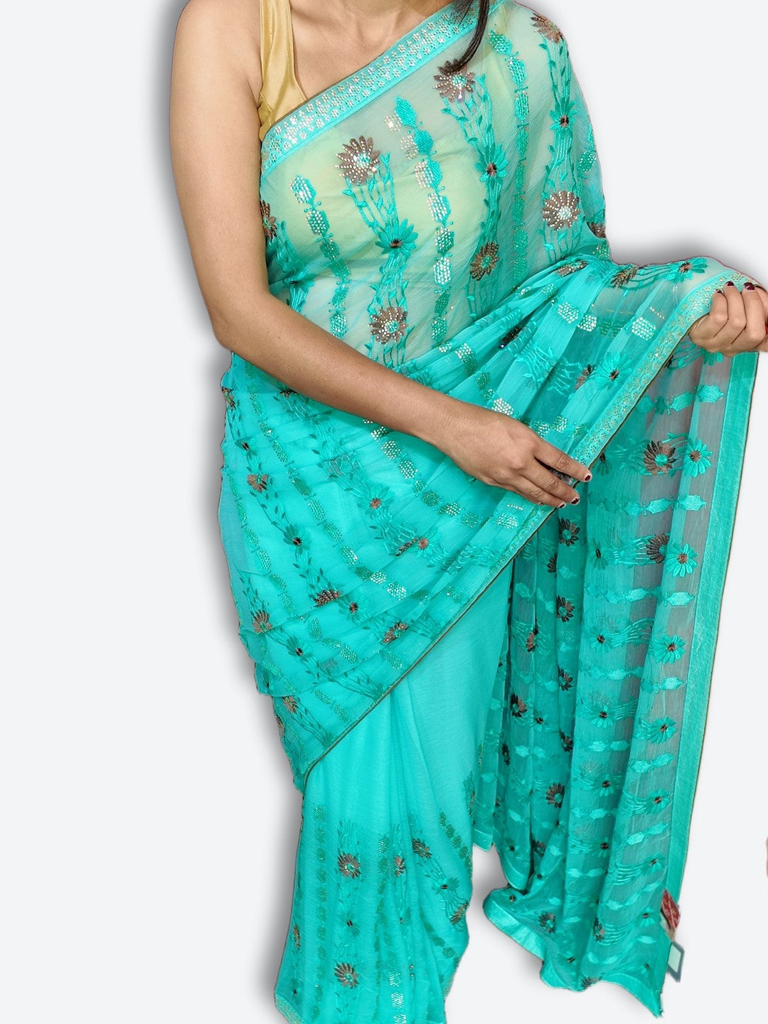 Azure Ethereal Regal Charm Saree
