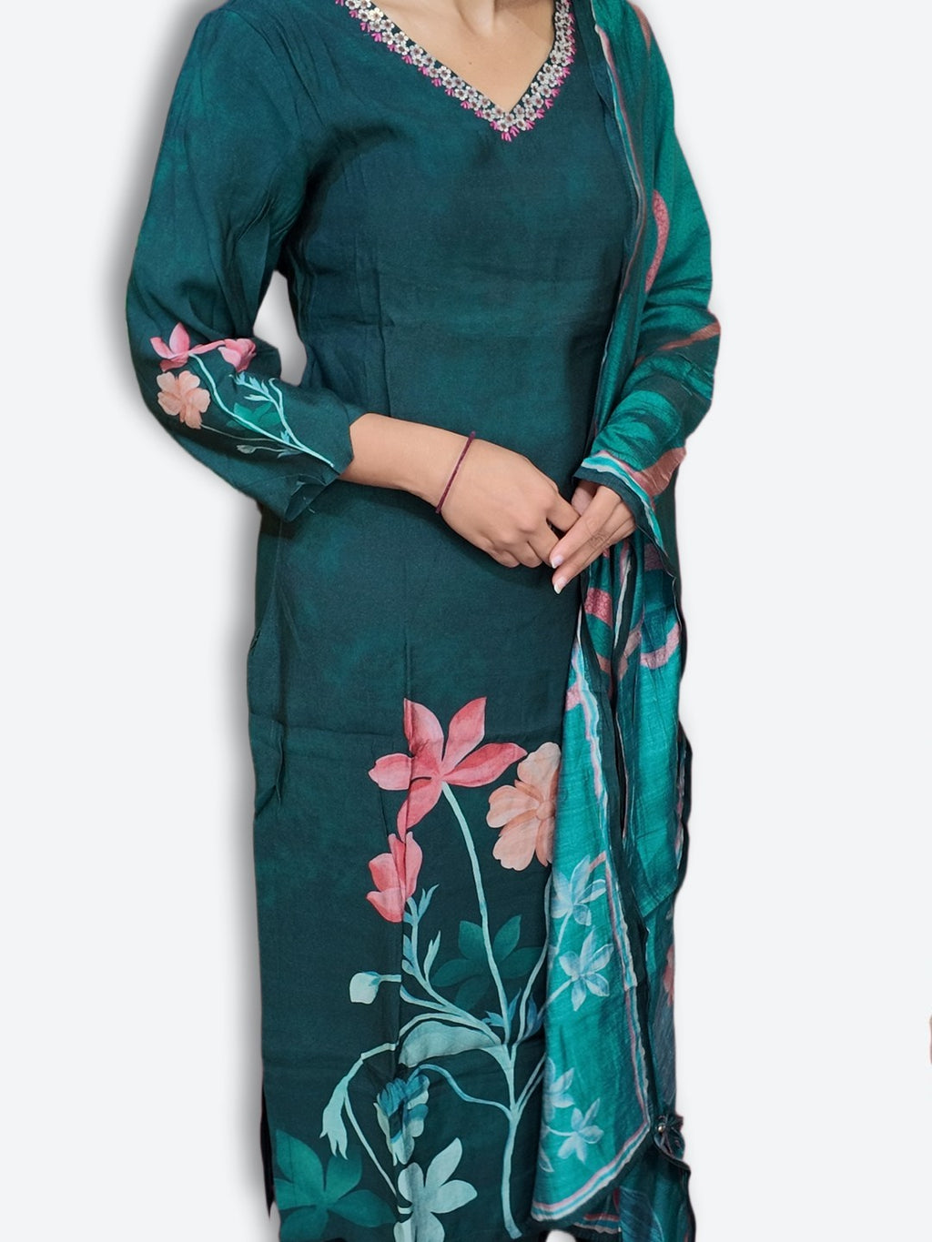 Jade Graceful Bloom Couture Suit