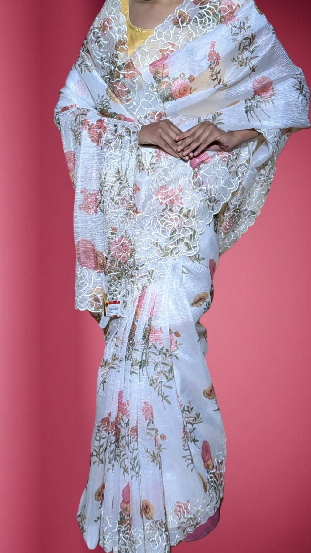 Pearl Ethereal Bloom Elegance Saree