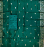 Traditional Teal Suit with Beautiful Zari & Thread Work