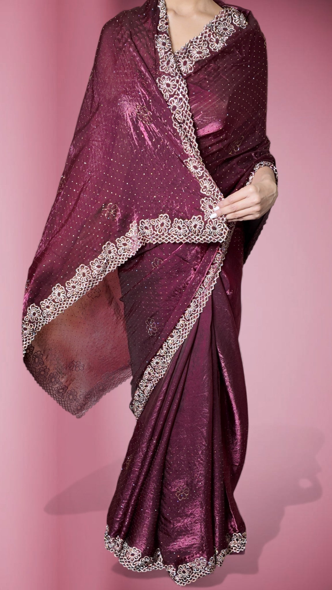 Bordeaux Regal Opulent Mystique Saree