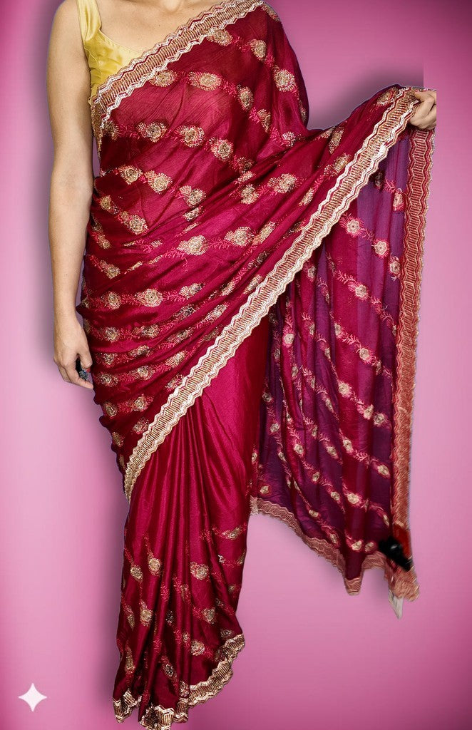 Bordeaux Regal Opulent Heritage Saree