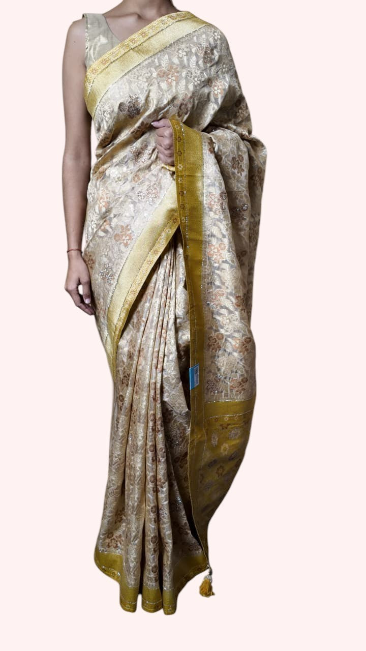 Champagne Regal Opulent Heritage Saree