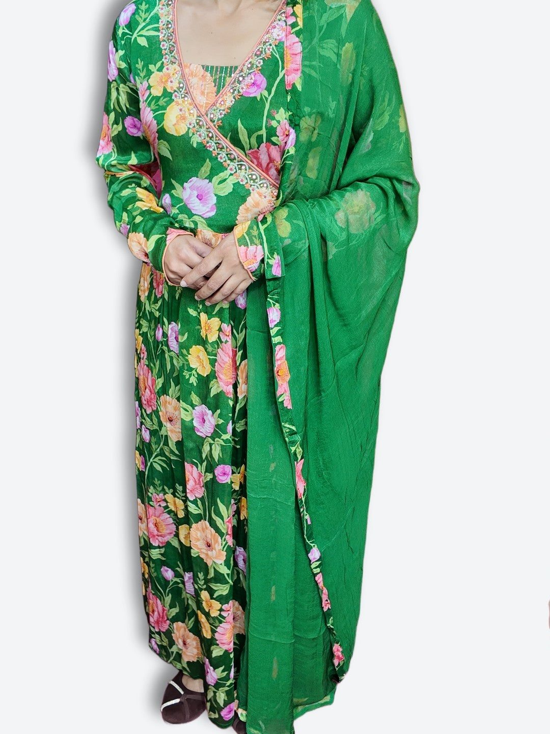 Emerald Regal Bloom Elegance Suit