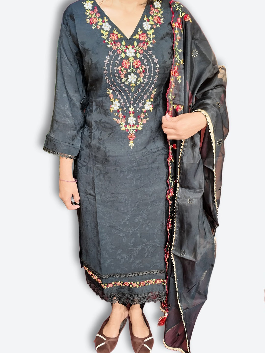 Onyx Regal Embroidered Elegance Suit
