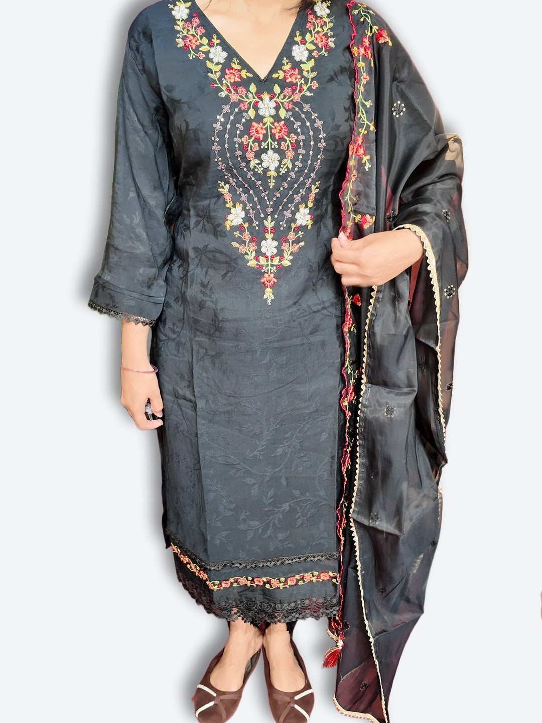 Onyx Regal Embroidered Elegance Suit