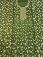 Green Embroidered Suit with Heavy Neck Work