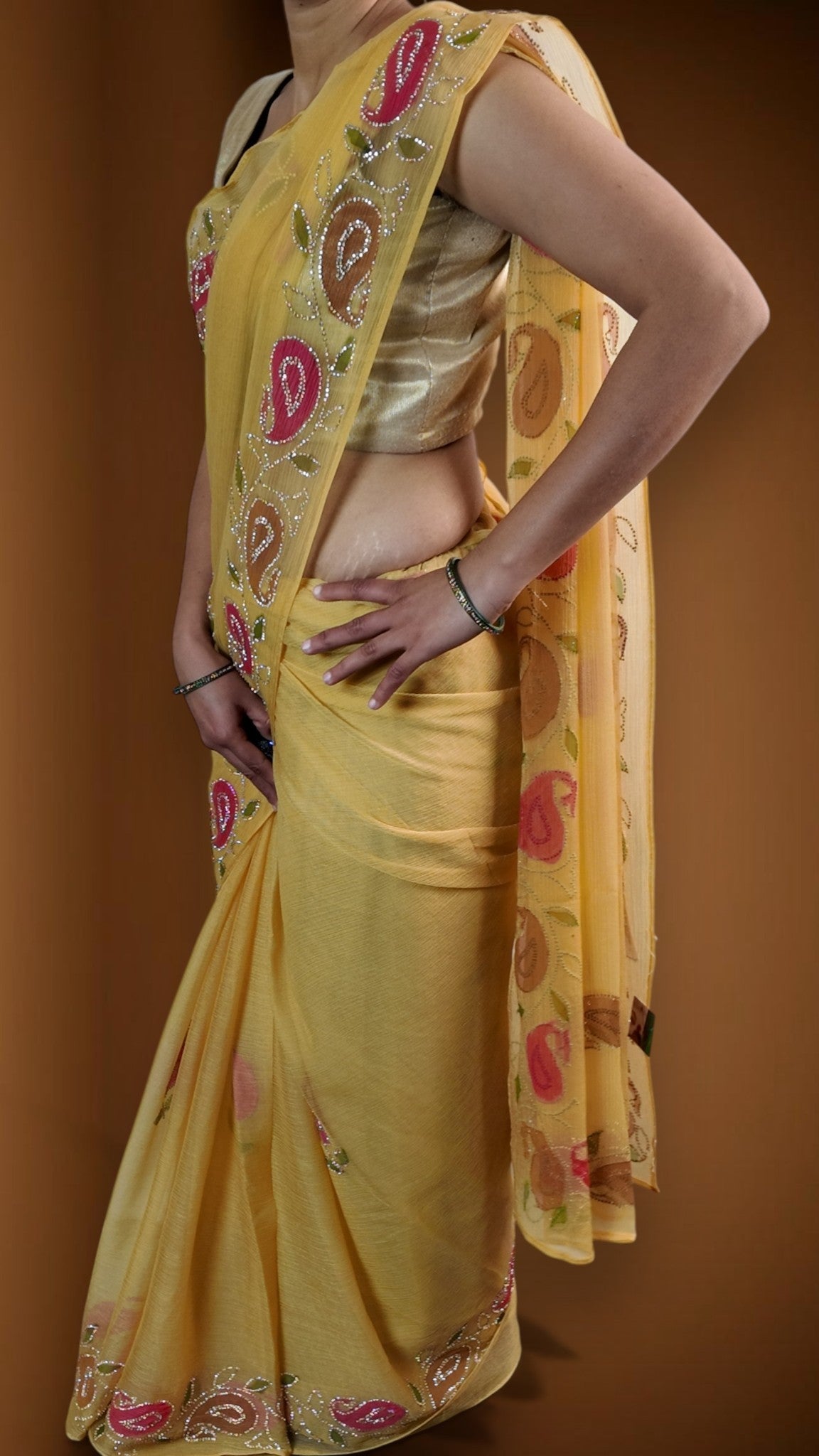 Saffron Regal Timeless Elegance Saree