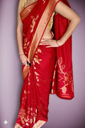 Crimson Regal Opulent Bloom Saree