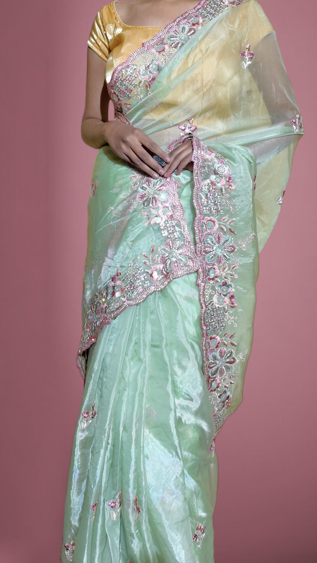 Mint Radiant Regal Couture Saree