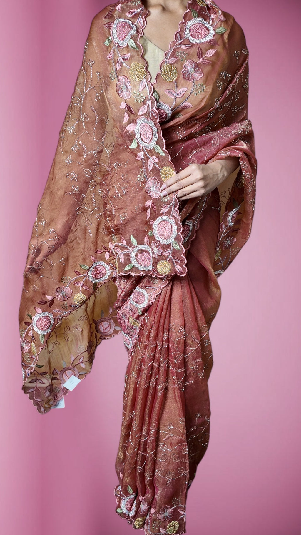 Copper Regal Exquisite Bloom Saree