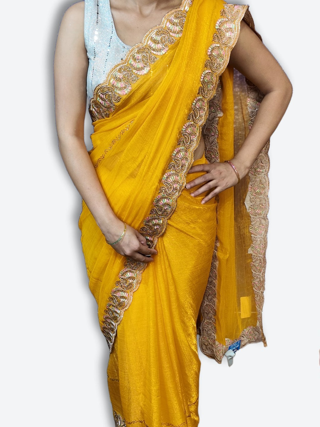 Saffron Majestic Couture Bloom Saree