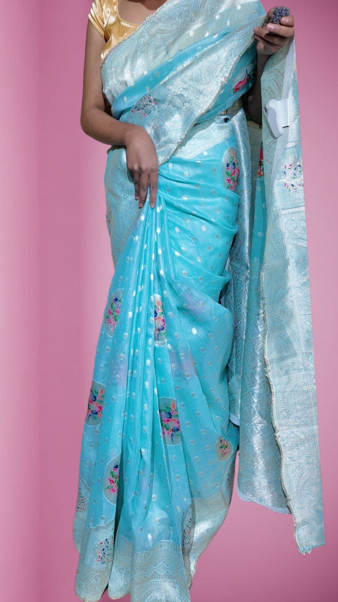 Azure Regal Opulent Graceful Saree