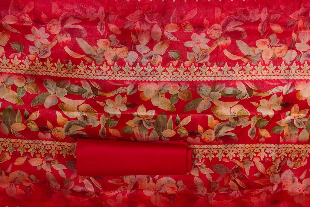 Crimson Regal Opulent Bloom Saree