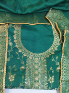 Traditional Teal Suit with Beautiful Zari & Thread Work