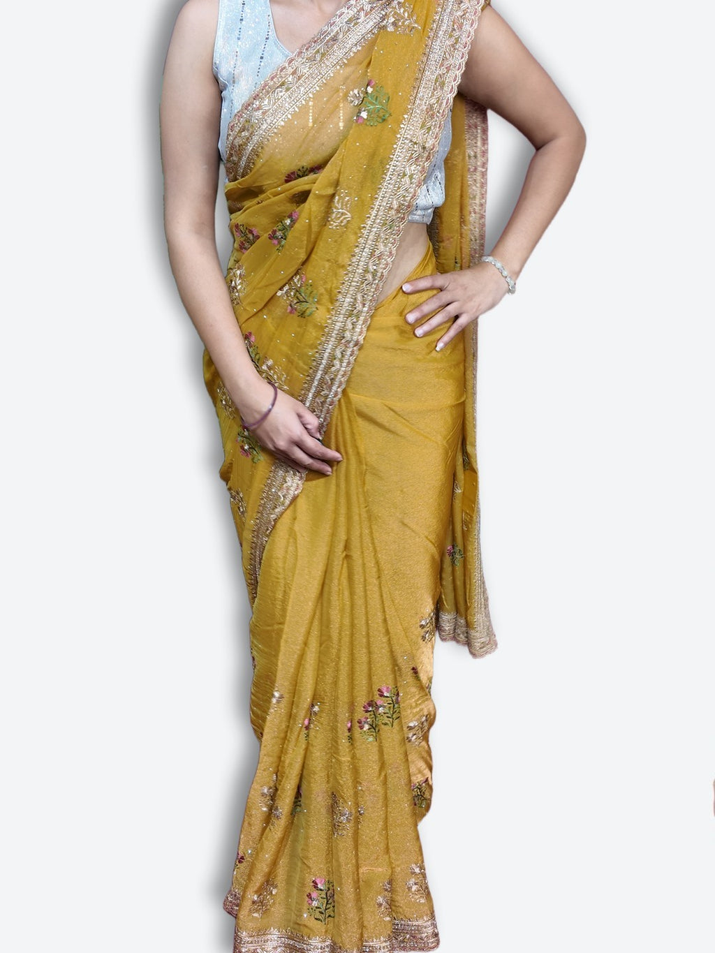 Saffron Regal Opulent Graceful Saree