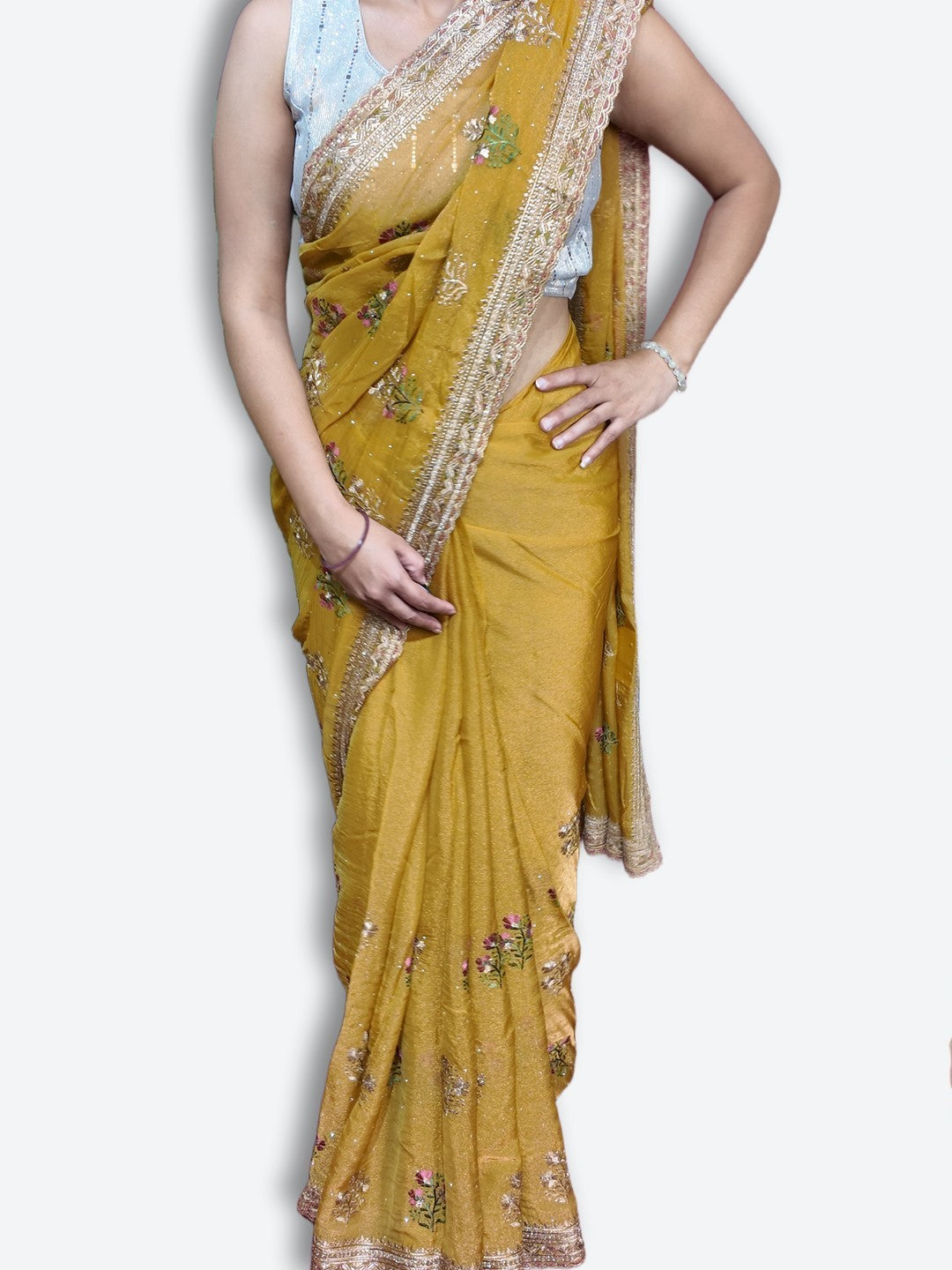 Saffron Regal Opulent Graceful Saree