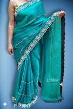 Emerald Regal Exquisite Bloom Saree