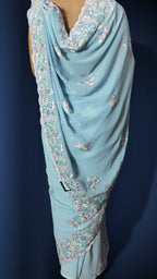 Azure Ethereal Radiant Elegance Saree