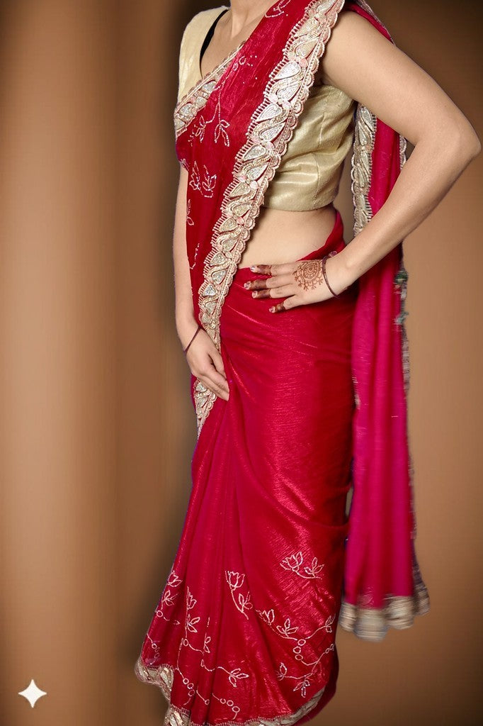 Fuchsia Regal Exquisite Bloom Saree
