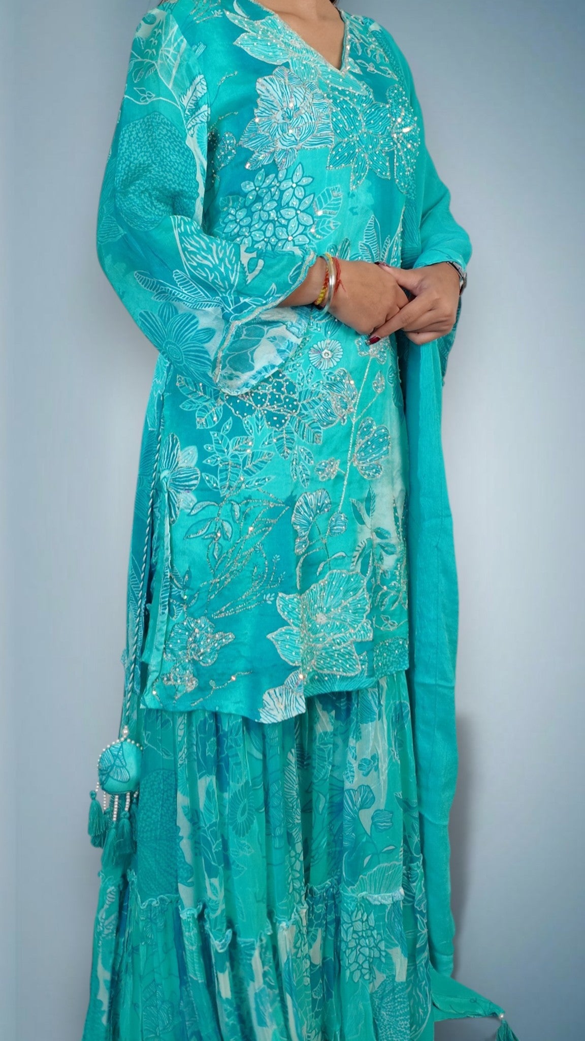 Azure Regal Opulent Couture Suit