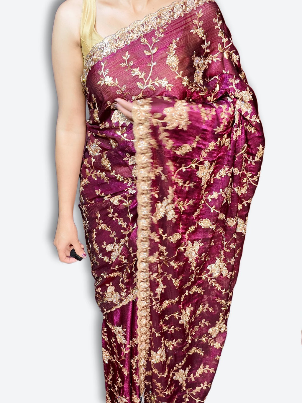 Bordeaux Regal Opulent Couture Saree