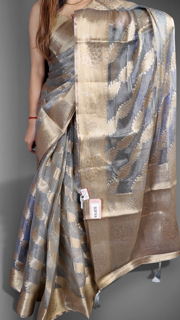 Champagne Regal Opulent Heritage Saree