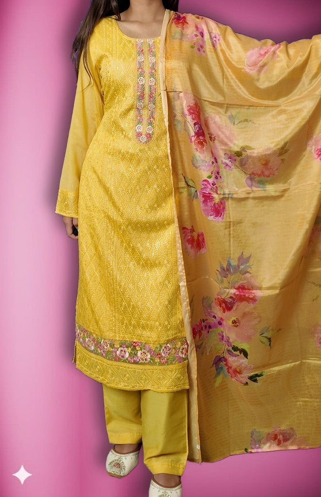 Saffron Regal Elegance Bloom Suit