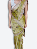 Saffron Regal Opulent Graceful Saree