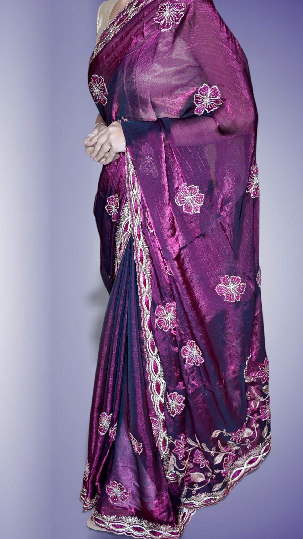 Bordeaux Regal Opulent Mystique Saree