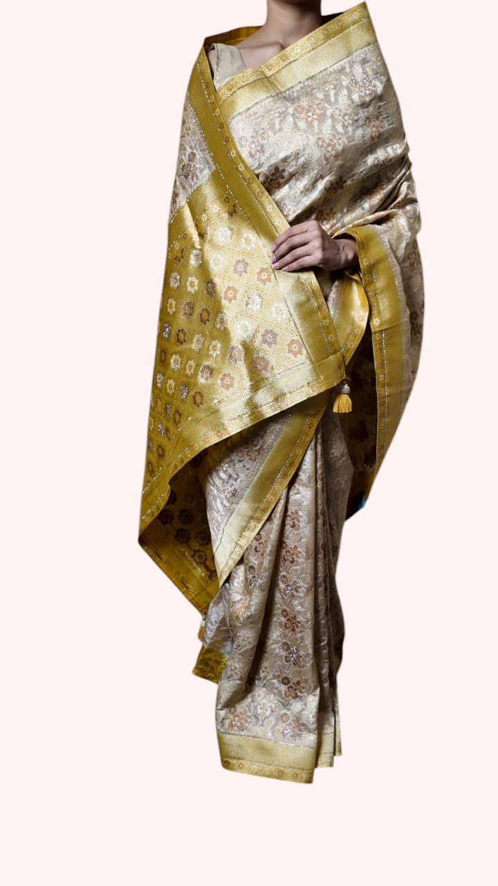 Champagne Regal Opulent Heritage Saree