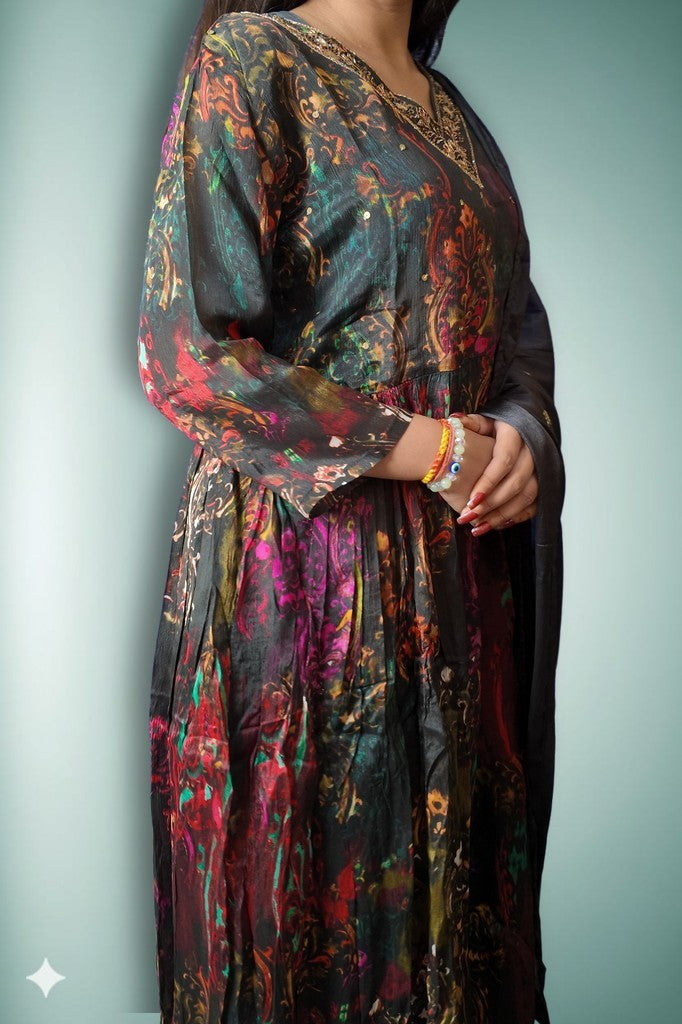 Onyx Regal Couture Bloom Anarkali