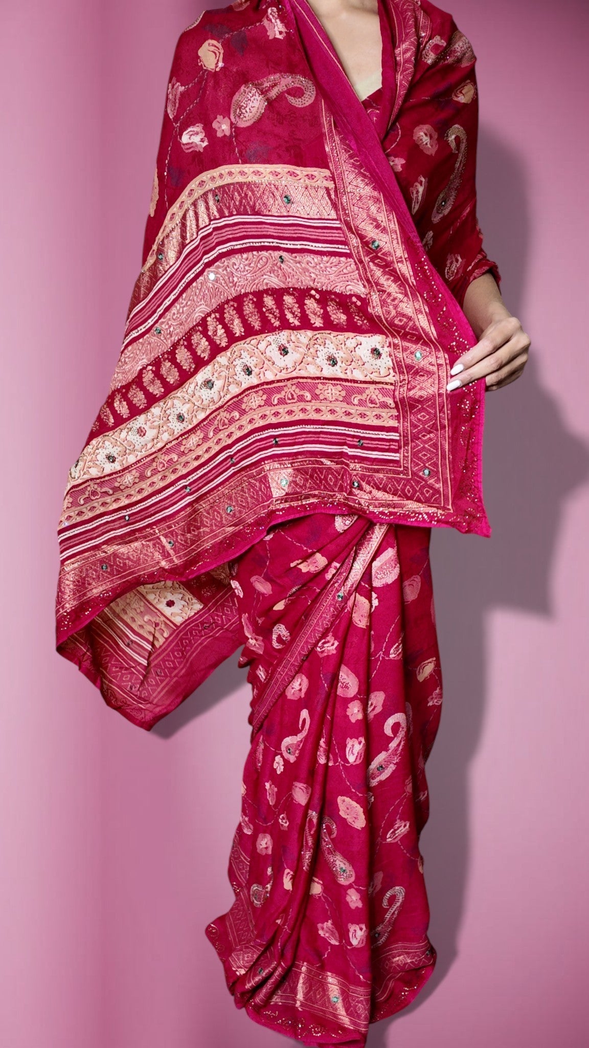 Fuchsia Regal Opulent Essence Saree