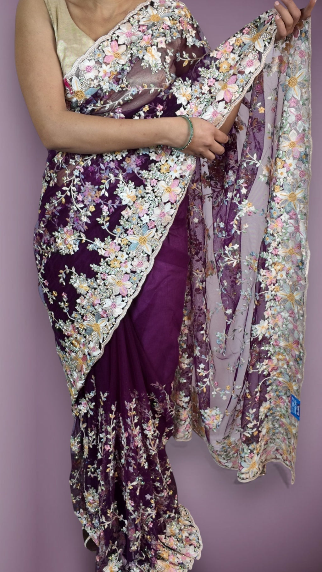 Amethyst Regal Opulent Bloom Saree