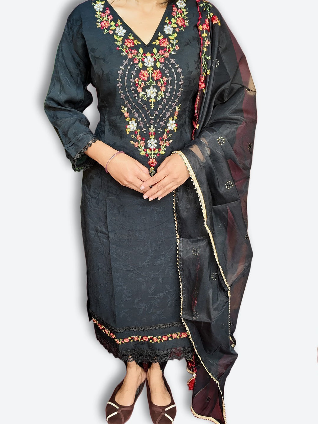 Onyx Regal Embroidered Elegance Suit