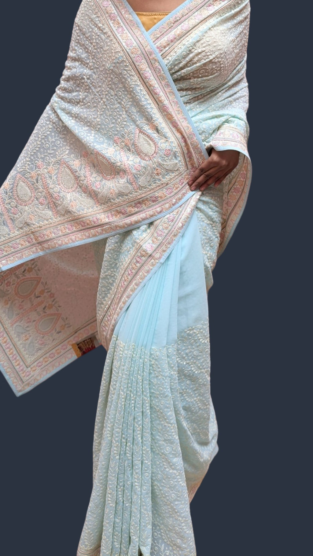 Azure Ethereal Regal Elegance Saree