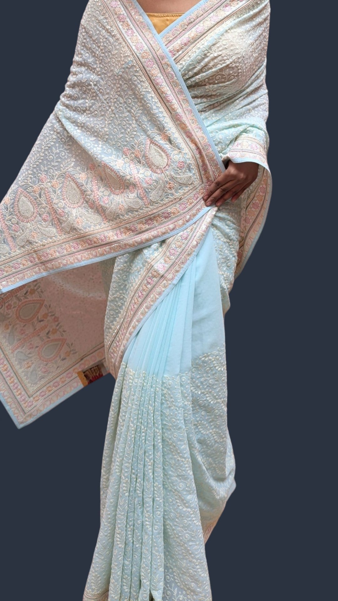 Azure Ethereal Regal Elegance Saree