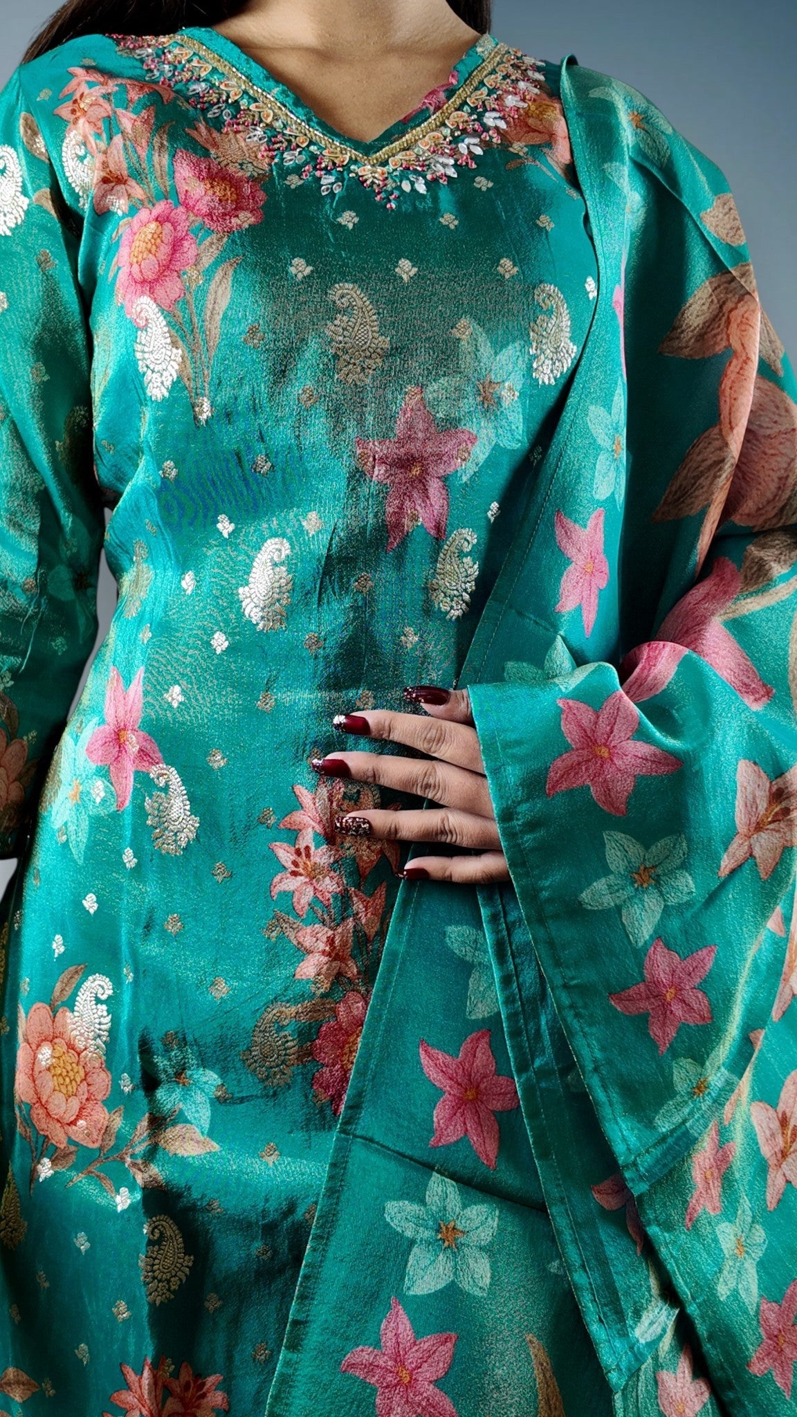 Jade Regal Bloom Couture Suit