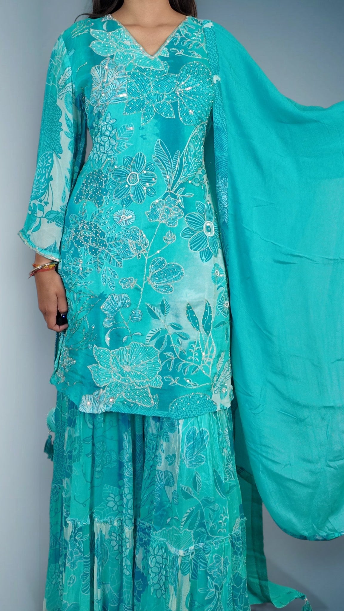 Azure Regal Opulent Couture Suit