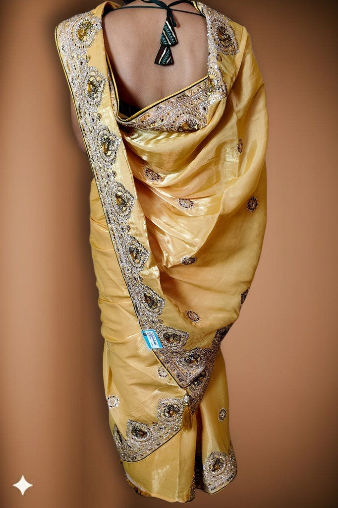 Champagne Majestic Exquisite Bridal Saree