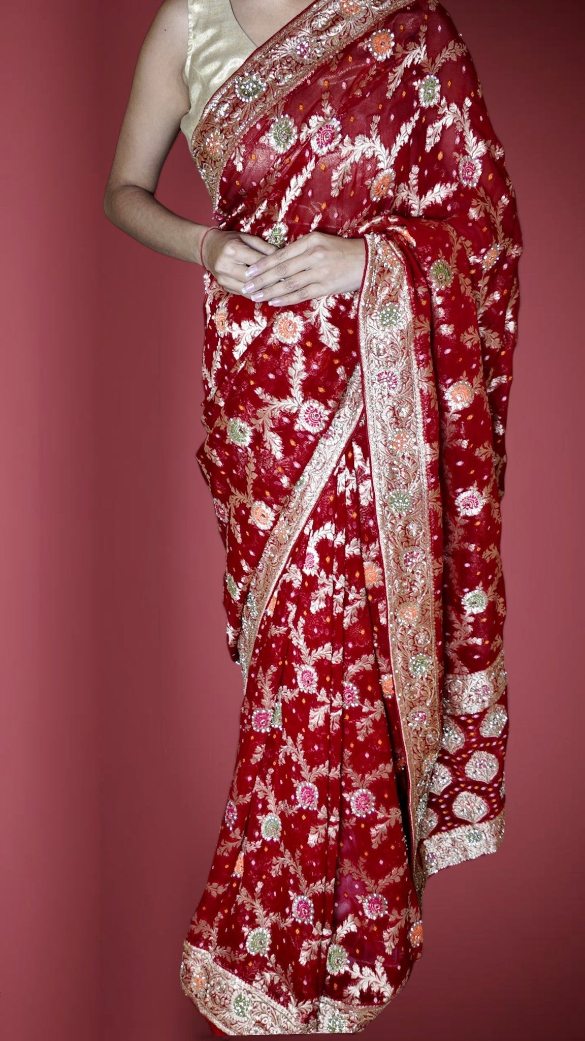Bordeaux Regal Opulent Heritage Saree