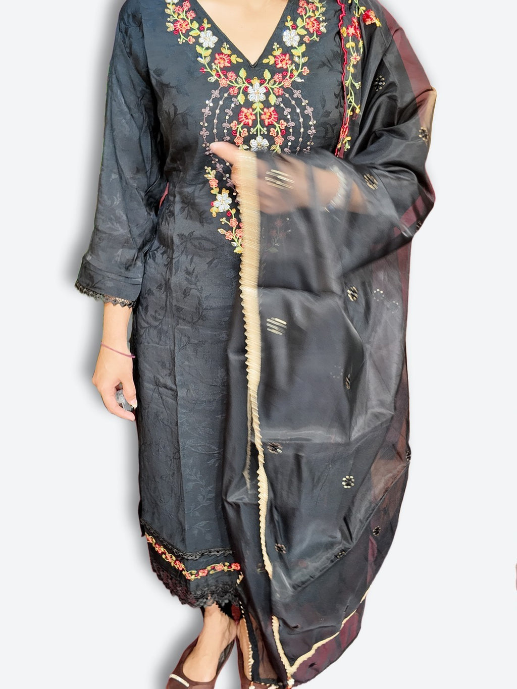 Onyx Regal Embroidered Elegance Suit